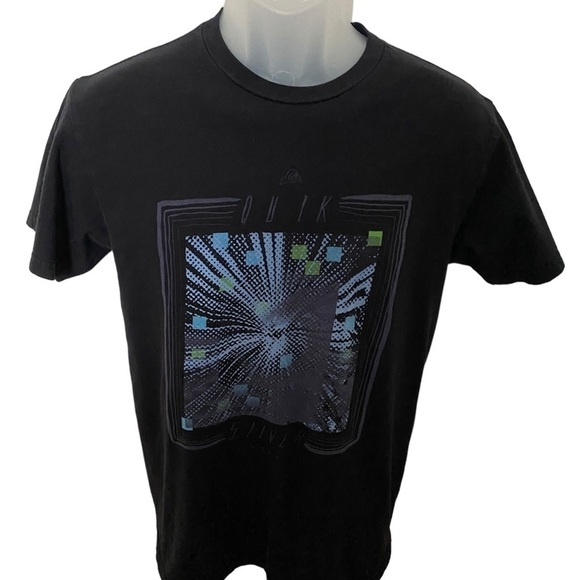 QUIKSILVER Green & Blue Graphic Surf Tee Shirt Men S Small - Picture 1 of 5